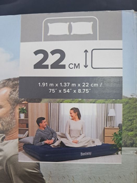 Матрас надувной новый размер 191, 137, 22.