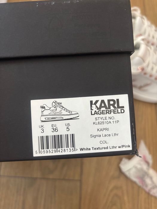 Кожени спортни, бели обувки Karl Lagergeld 36 размер