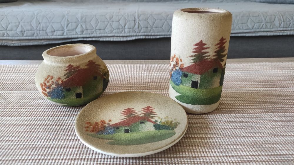 Set 3 piese pahar ceașcă farfurioară