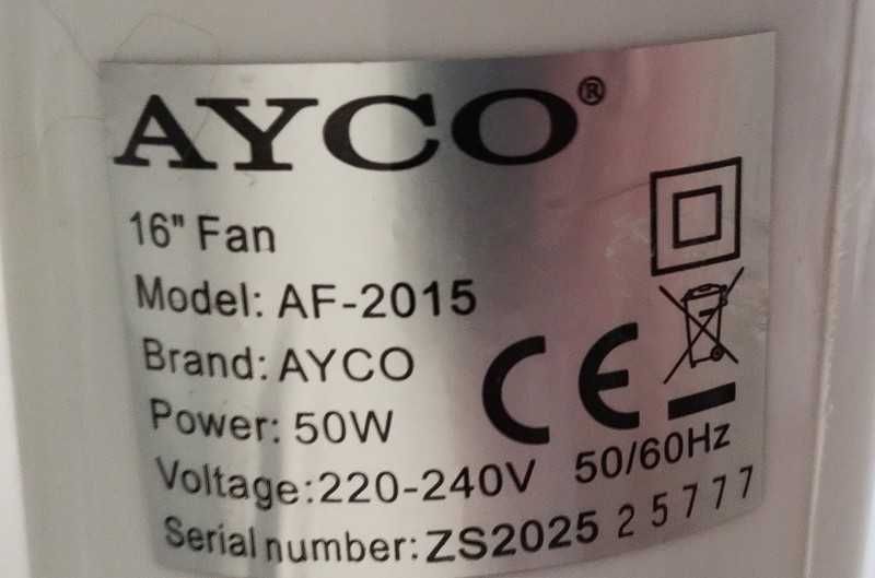 Продавам голям домашен вентилатор AYCO Айко 16"