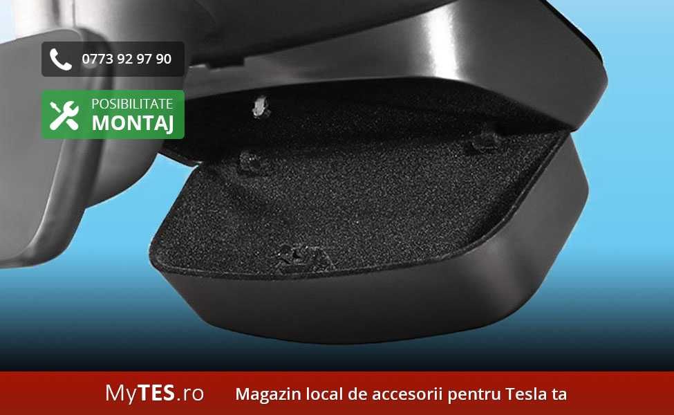 Suport ochelari alb fixare plafon (negru / alb) - Tesla Model 3 / Y