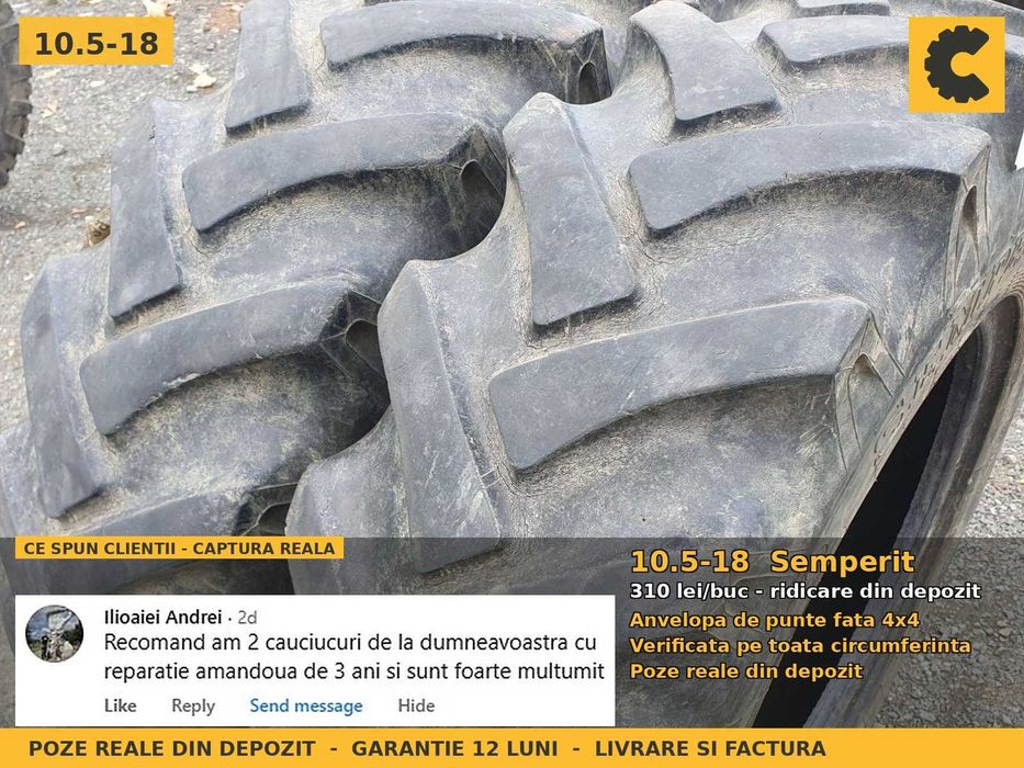 Cauciucuri Anvelope 10.5-18 10.5/80-18 10.5/80R18 10.5 18 10518 Semperit Tractor Punte Fata SH Second Hand REDUCERE Oferta Pret Bun Livrare Factura