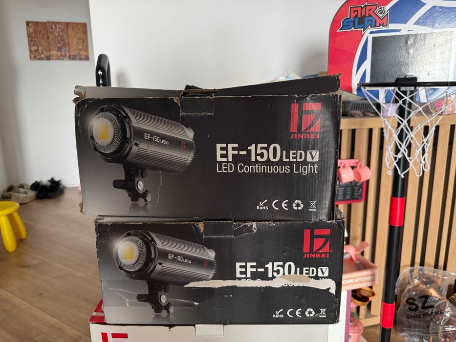 2x Lampă LED video Jinbei EF-150 – 150W COB, montură Bowens, cu telecomandă