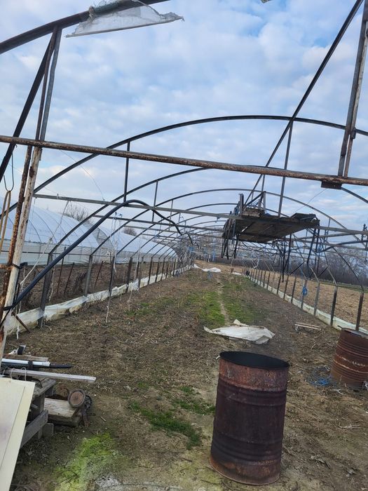 Solar / seră metalică 55m x 7,5m – 25 picioare, țeavă galvanizată