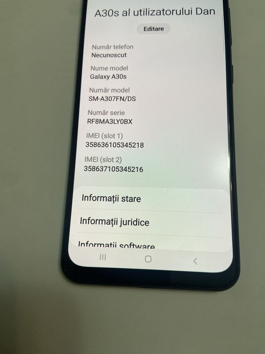 Samsung Galaxy A30 S 64Gb 4Gb mem.ram liber retea,sau display 300 lei