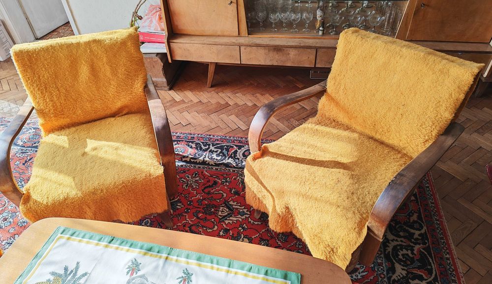 Ретро диван с 2 бр. фотьойли и 2 бр. табуретки