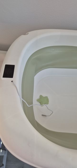 Cadita baie bebelus pliabila cu perna si teemometru