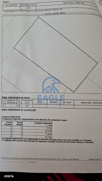 Elvila - Teren intravilan 323 mp cu 13 deschidere toate utilitatile