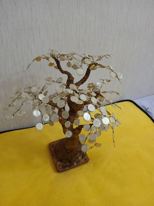 Ручная работа денежное золотое дерево из монет