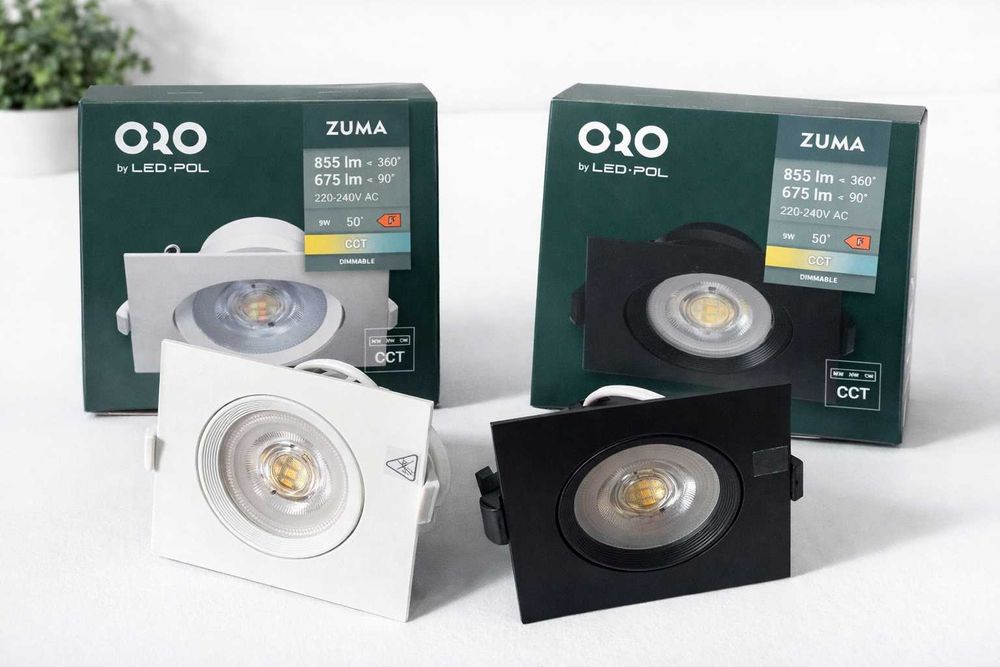 Spot LED încastrabil 9W negru ORO ZUMA CCT lum. reglabilă 3000K–6500K