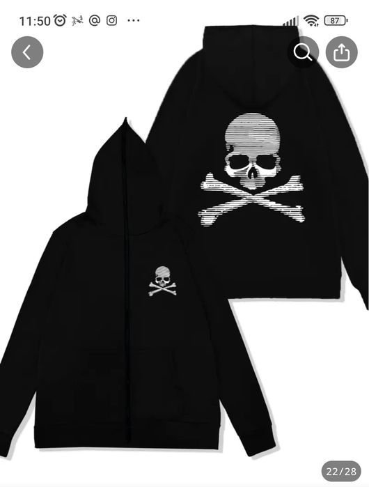 Кофта капюшонка Новая с черепом тёплая на замке. Размер XL.оверсайз.