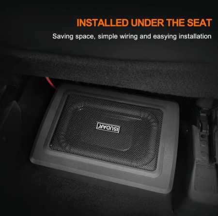 Subwoofer Auto Activ ISUDAR Slim Sub Scaun | Amplificator Integrat NOU