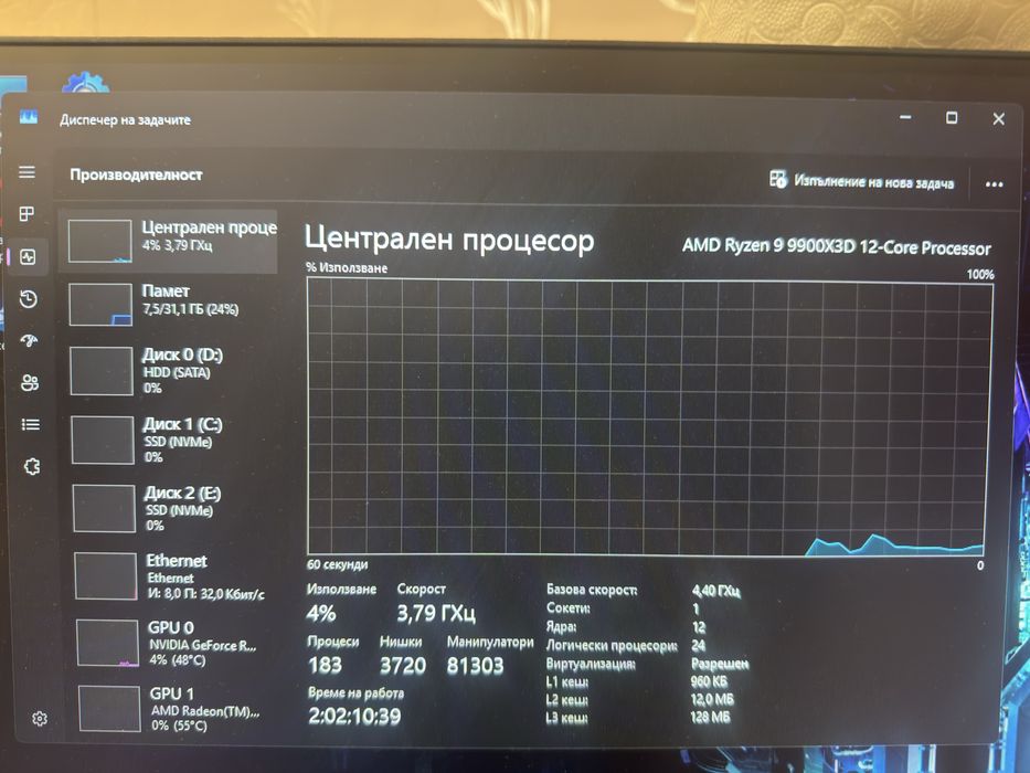 Gaming PC - Ryzen 9 9900x3d, DDR5- 32GB 7200mhz и rtx 5070 oc