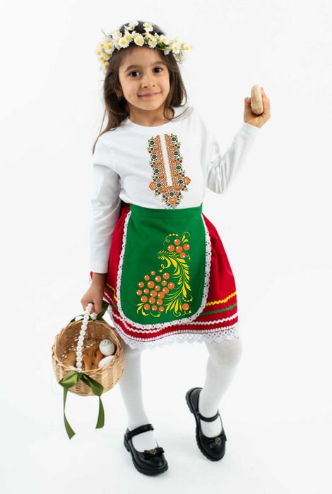 Детска народна носия с принт елементи