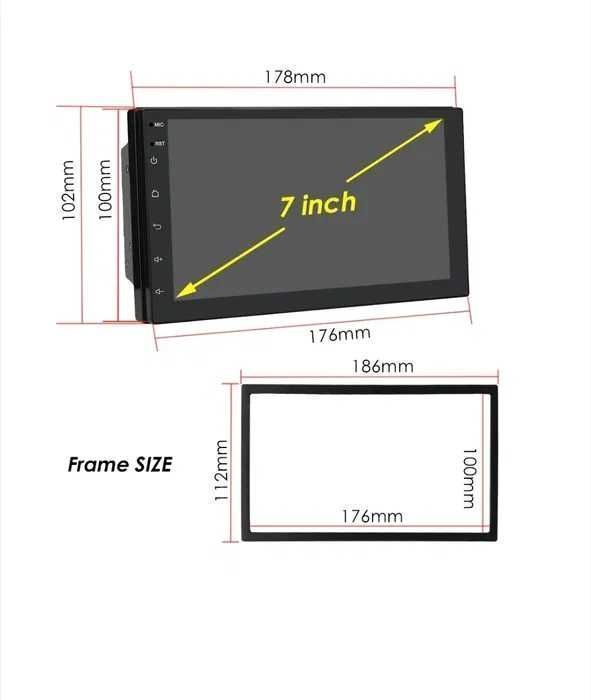 Navigatie GPS Android 2DIN - Wifi, Bluetooth, USB, 7" CARPLAY 1-8GB