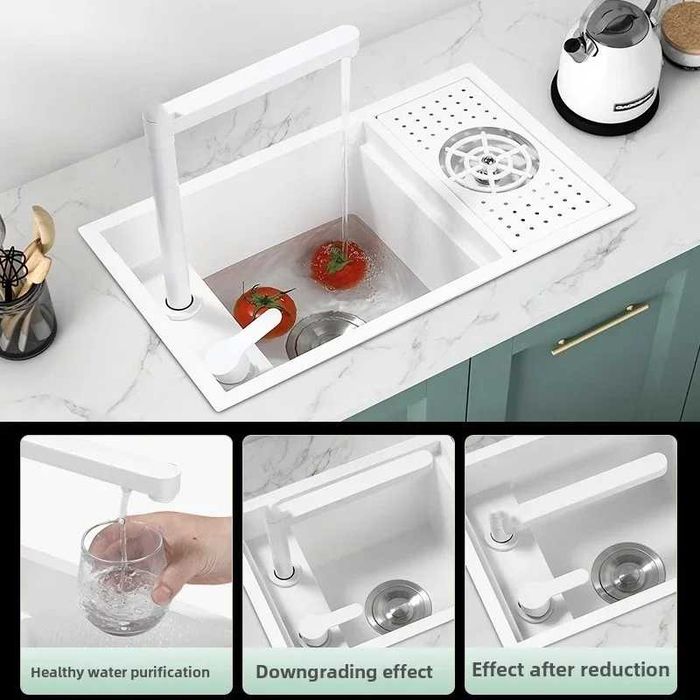 Мини мултифункционална кухненска мивка с капак