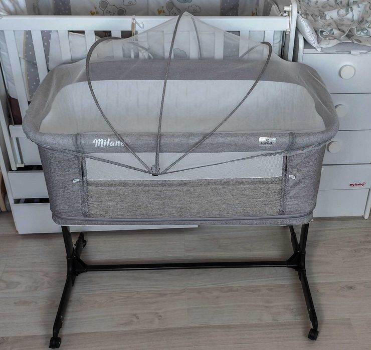 Бебешка кошара Next to me Lorelli MILANO 2 в 1 Grey