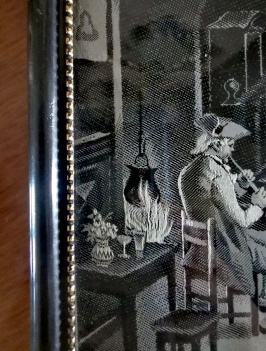 Антикварни танцови етюди картини гоблени коприна ръчно изработени 2 бр