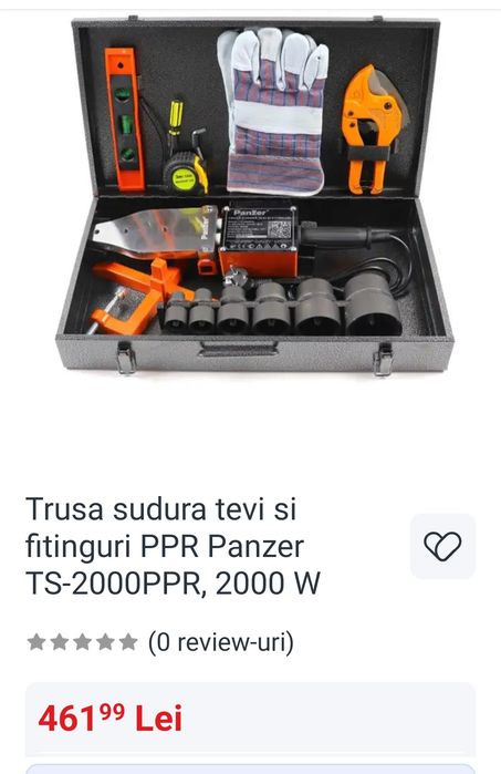 Plita PPR Panzer, 2000 W, Diametru (mm) de la 20-63