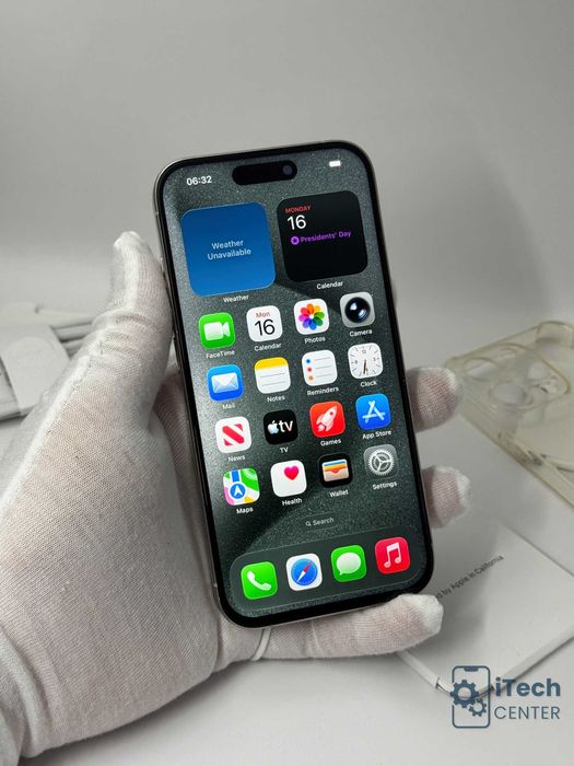 iPhone 15 Pro, 128GB, White, 100% батерия, ОТЛИЧЕН, ГАРАНЦИЯ!