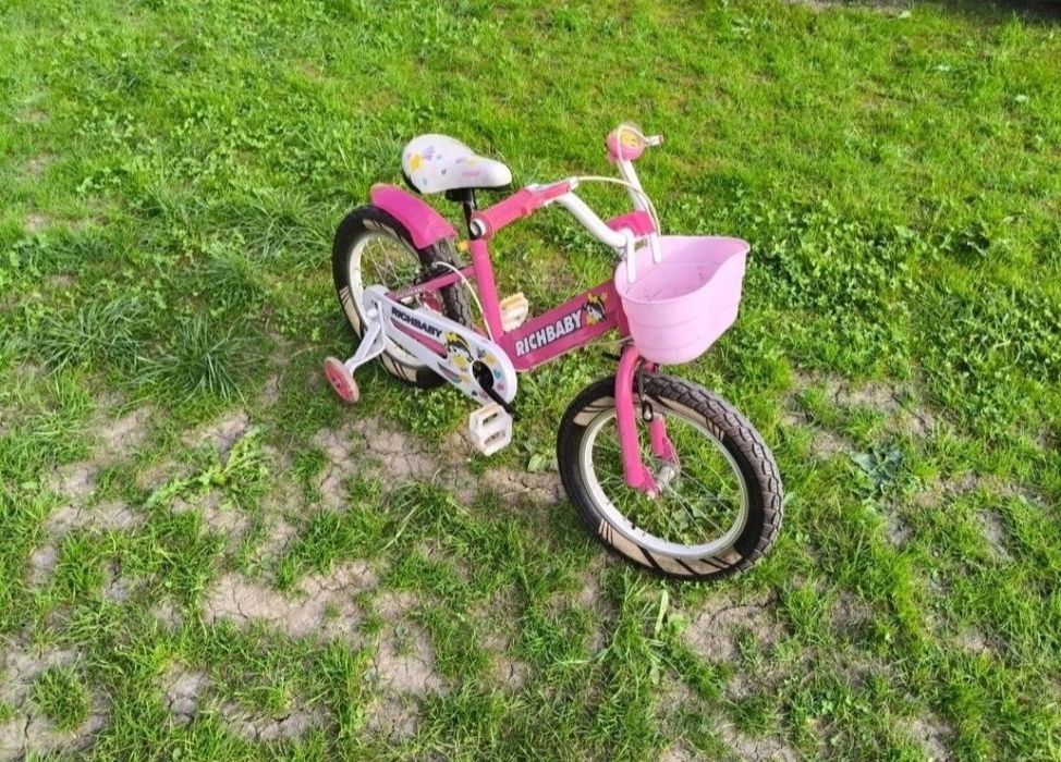 Bicicletă copii 16" cu roți ajutătoare