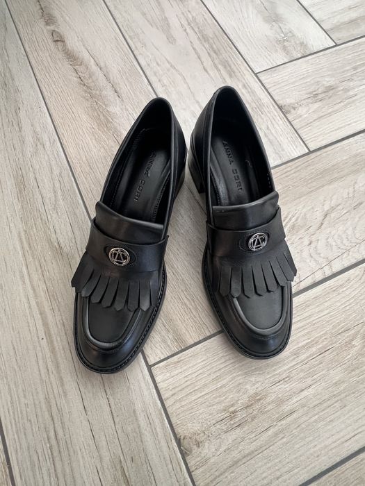 Pantofi loafers Anna Cori, piele naturala, marimea 38, noi nouti