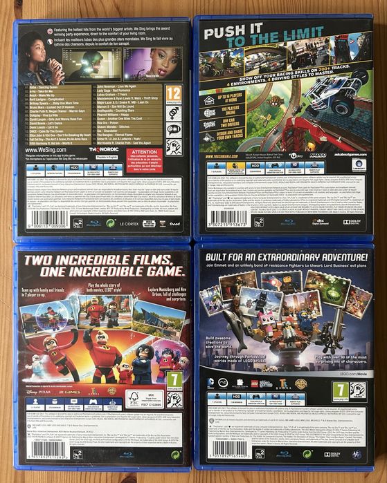 Pachet jocuri PS4: Trackmania Turbo, Lego Movie, Lego Incredibles, We Sing + Microfoane