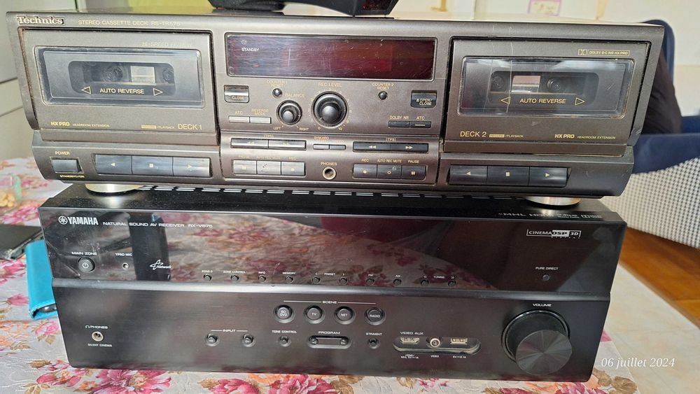Усилвател YAMAHA + двукасетъчен дек Technics
