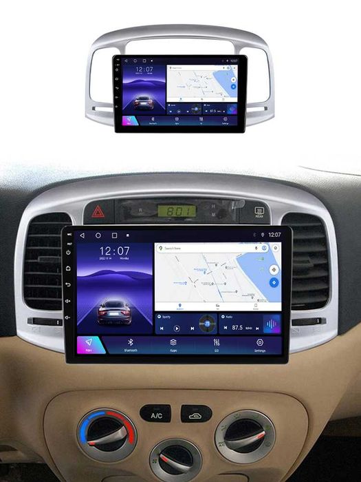 Navigatie Android 14 Hyundai Accent 2006  1/8 Gb Waze CarPlay + CAMERA