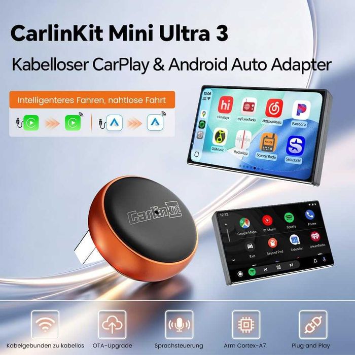 Carlinkit Mini Ultra 3 – безжичен CarPlay и Android Auto адаптер