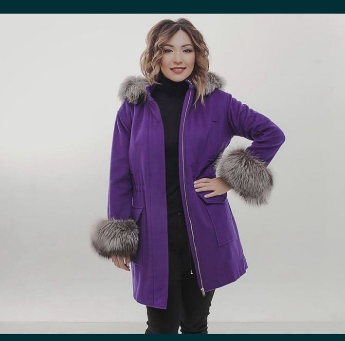 Парка-пальто с чернобуркой