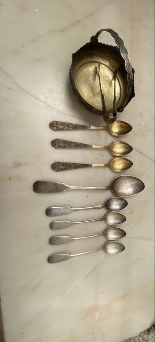 Серебряный набор антиквариат 84 и 875 проба 357,4 грамм