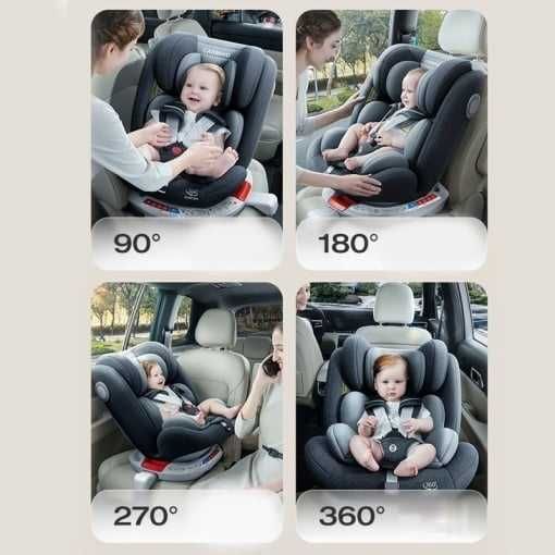 Scaun bebe isofix pentru auto, rotativ 360, pozitie somn, centura