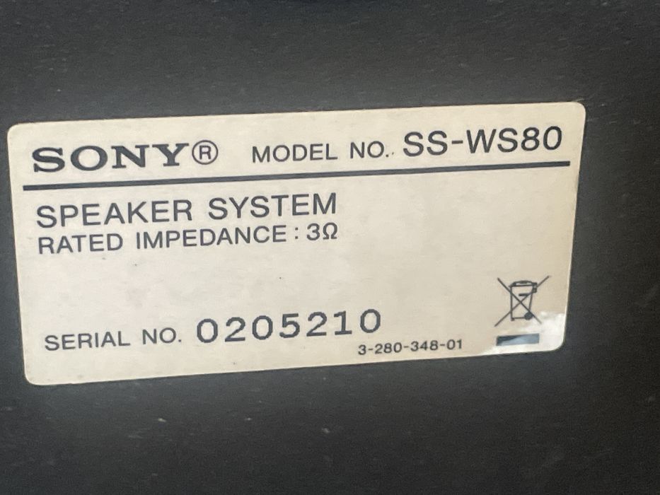 Boxe si subwoofer Sony  SS WS 80