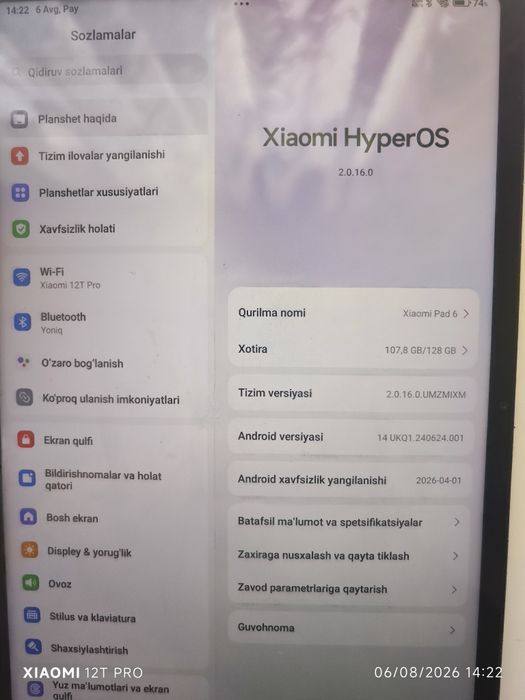 Xiomi pad 6 sotiladi