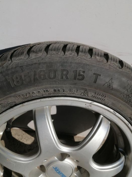 4бр зимни гуми Continental winter contact 185/60/R15 dot 2524 + джанти alutec  6J x 15H2