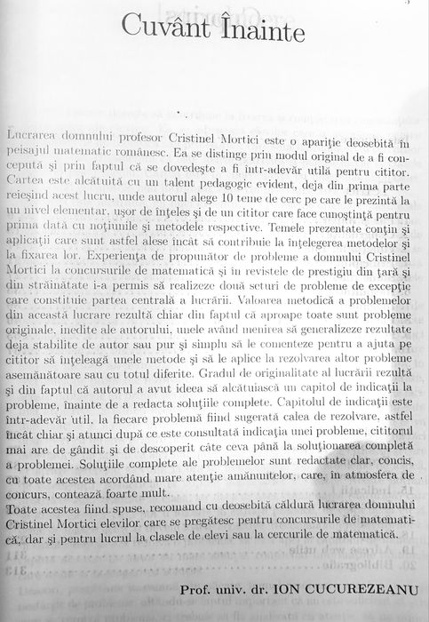 320 pagini Sfaturi Matematice: Teme și probleme. Cristinel Mortici