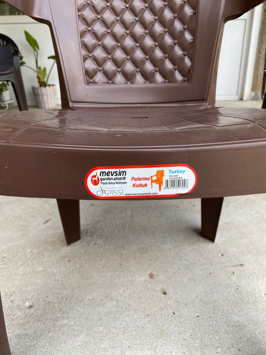 Градински стол PVC кафяв Palermo MEVSIM