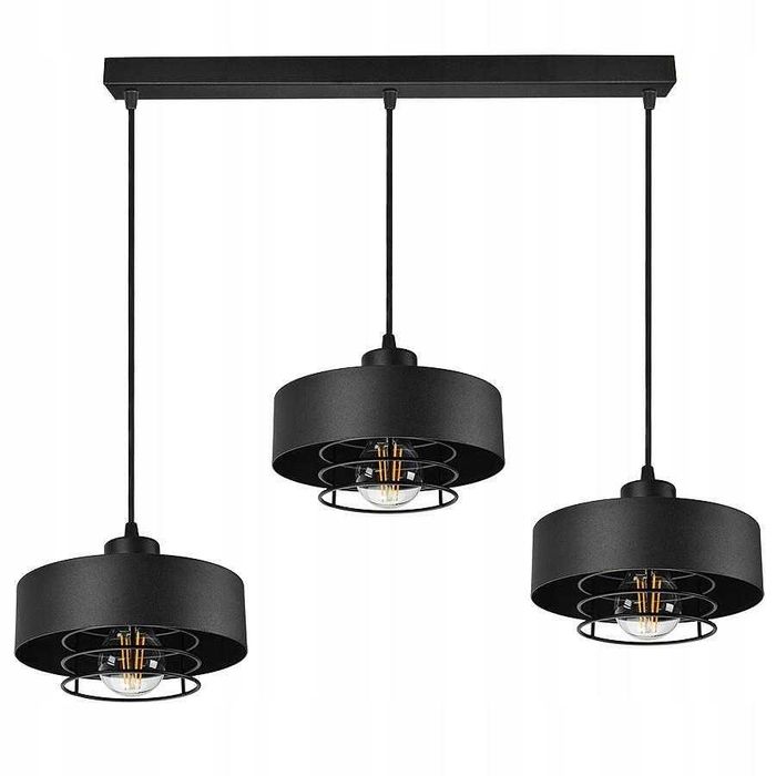LEDO-320 Висяща лампа 3xE27, Черно Мат