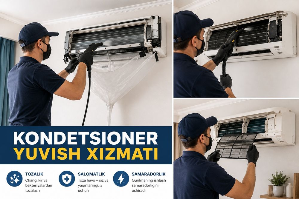 Konditsioner yuvish — tozalash xizmati Toshkent