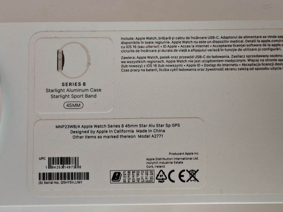 Apple Watch Series 8 45mm Starlight Aluminum