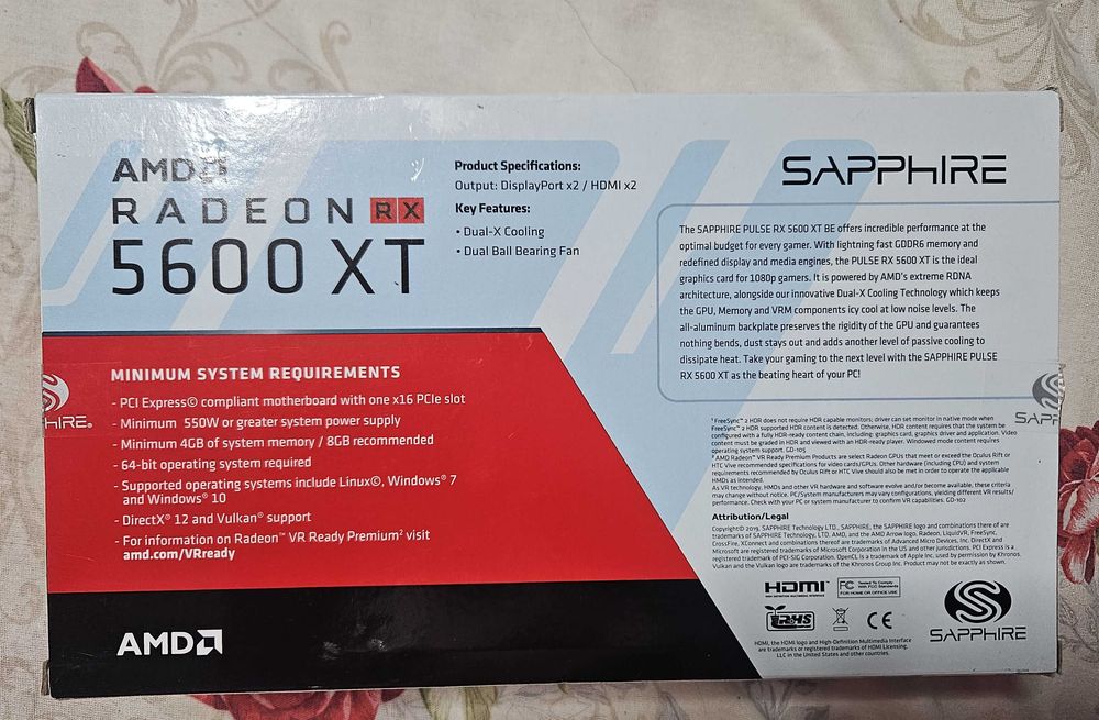 Видео карта Сапфир Пулс 5600 хт / Radeon Pulse 5600 xt