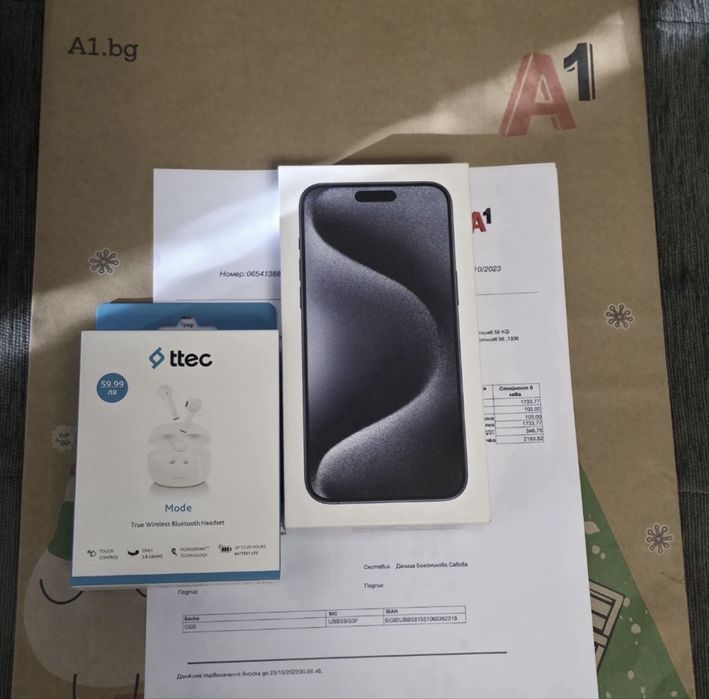 КАТО НОВ 256GB iPhone 15 Pro Max A1 5G Гаранция 2026 Titanium Blue Син
