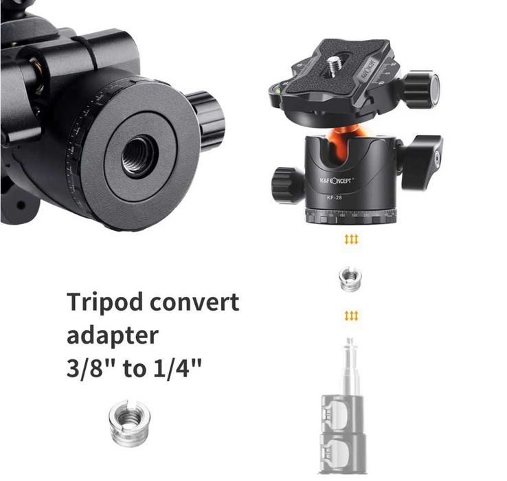 K&F Concept Ябълковидна глава за статив ,товароносимост 10 клг , KF-28