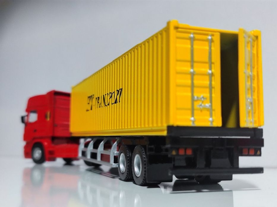Фура трак Тягач Железная машинка контейнер масштабная модель - Доставк