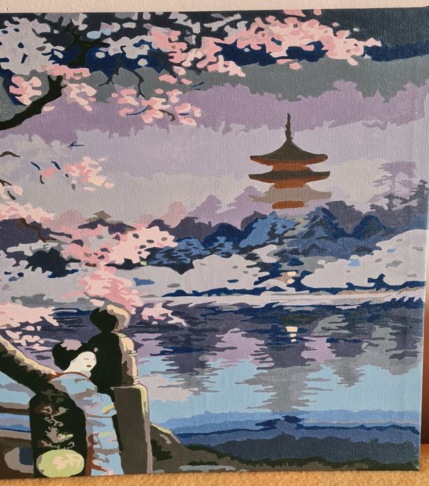 Tablouri pictate cu drag, în tehnica goblenului.