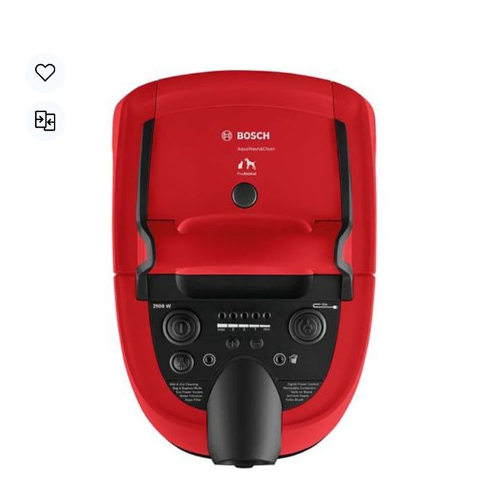 Aspirator cu spalare BOSCH AquaWash&Clean BWD421PET, 5l, 2100W, rosu