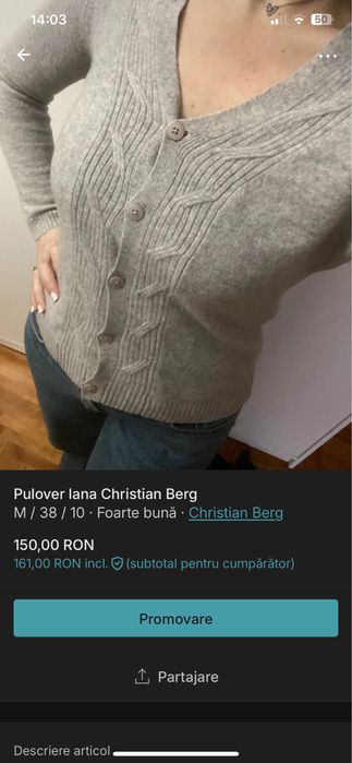 Pulover casmir , lana , M