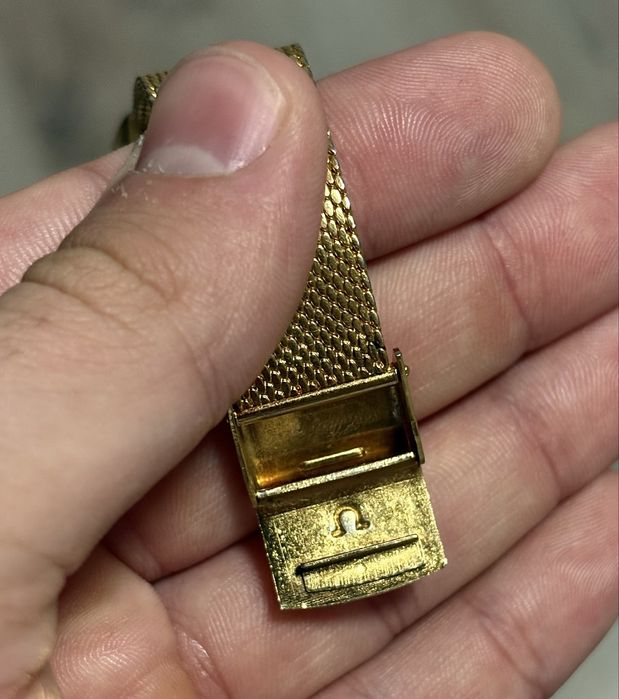 Ceas Vintage Omega Antimagnetic – Placat Aur 18K, Brățară Mesh, Mecanism Complet
