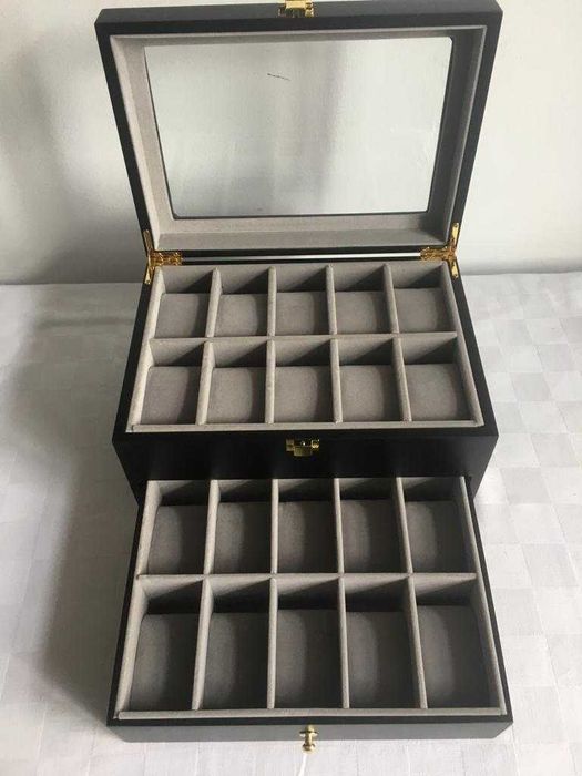 Cutie Caseta Depozitare Ceasuri Lemn pentru 6,10,12 și 20